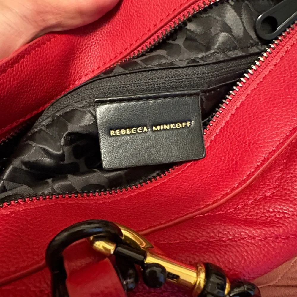 Rebecca Minkoff Red Quilted Satchel with Black Hardware - Picture 2 of 14